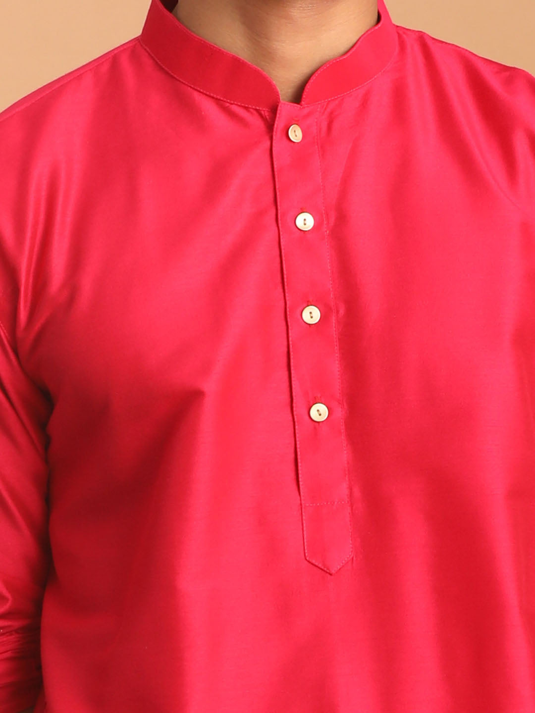 Men's Pink Viscose Straight Kurta Pyjama Set