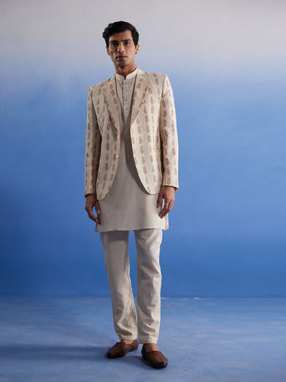 Men's Off White Cotton Blend Blazer Blazer
