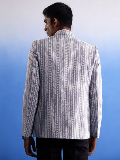 Men's Grey Cotton Blend Blazer Blazer