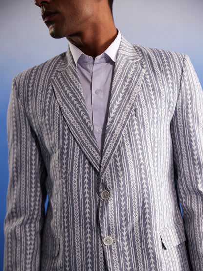 Men's Grey Cotton Blend Blazer Blazer