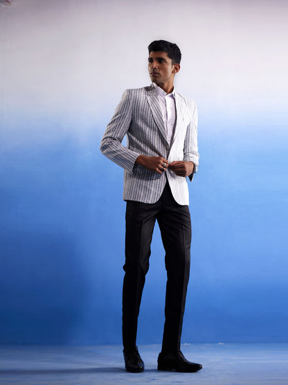 Men's Grey Cotton Blend Blazer Blazer