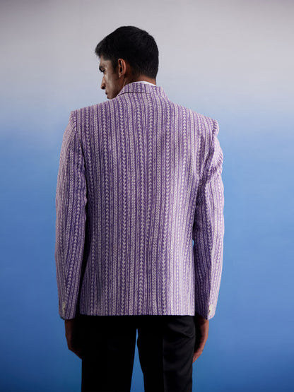 Men's Purple Cotton Blend Blazer Blazer