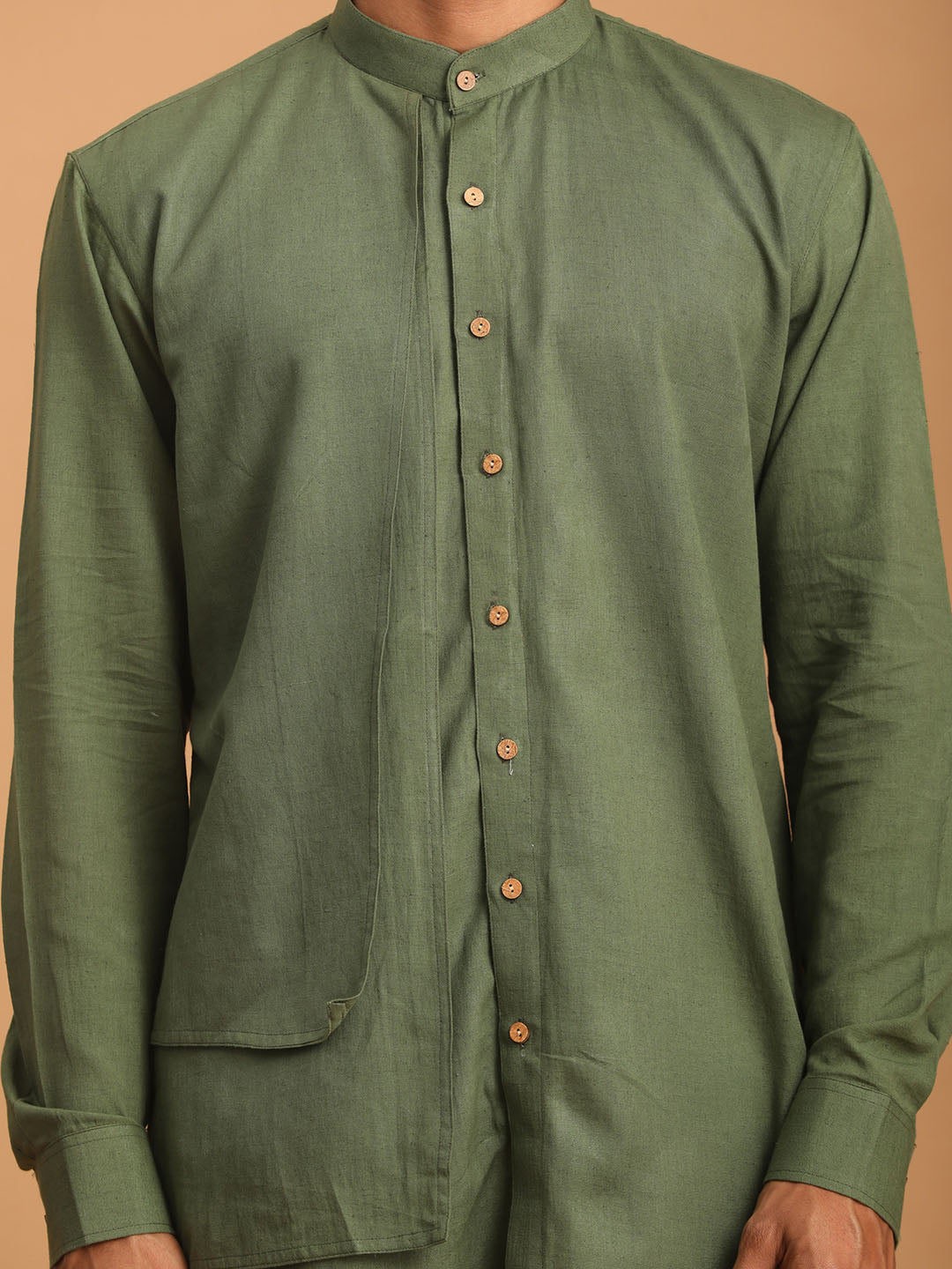 Men's Green Cotton Straight Kurta Pyjama Set
