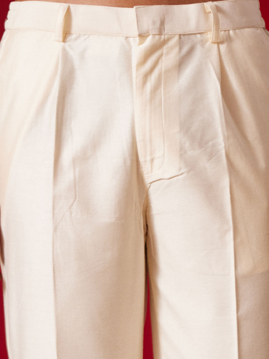 Men's Multi color Base Cream Cotton blend Straight Kurta Pyjama Set
