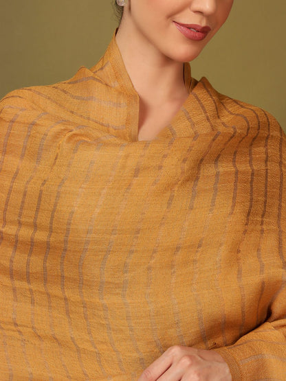 Dhiyona PA Striped Woven Design Woollen Reversible Shawl