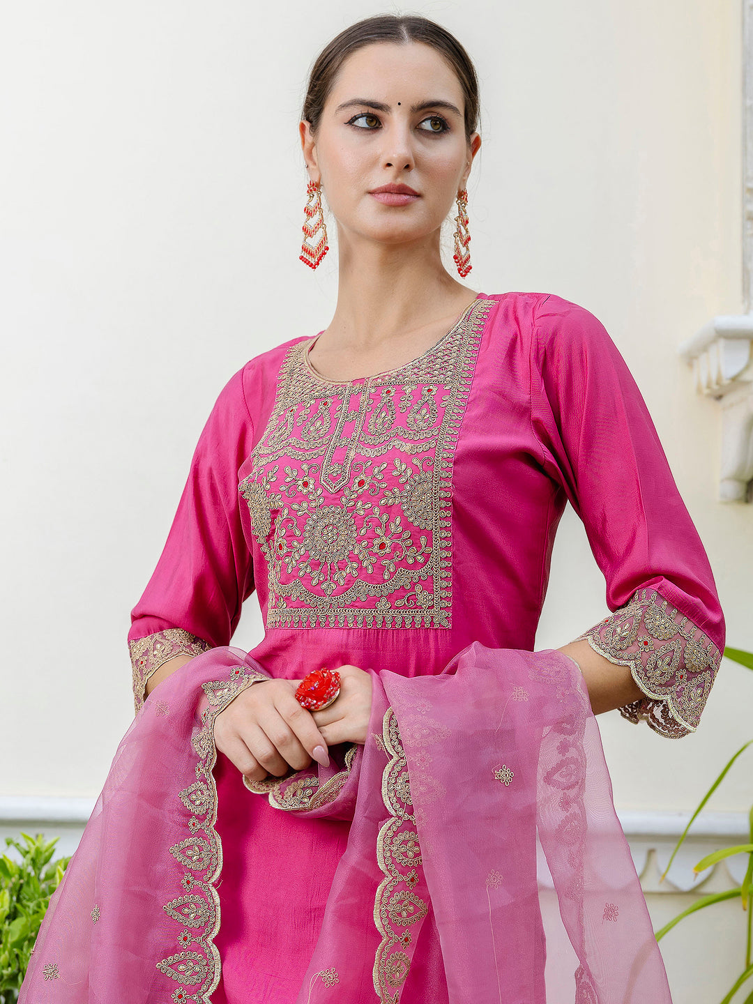 Dhiyona VV Women's Kurta and Trousers Pant Set Silk Blend