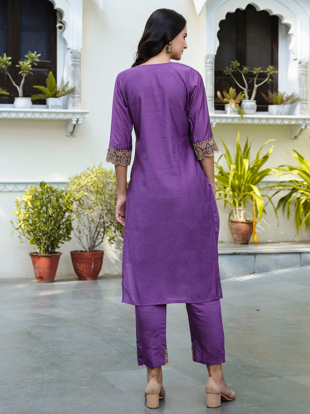 Dhiyona VV Women's Kurta and Trousers Pant Set Silk Blend