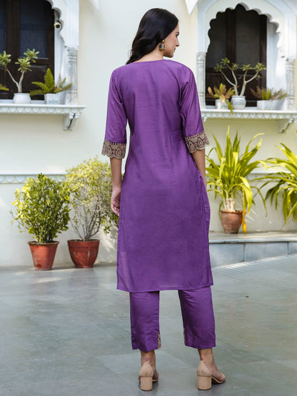 Dhiyona VV Women's Kurta and Trousers Pant Set Silk Blend