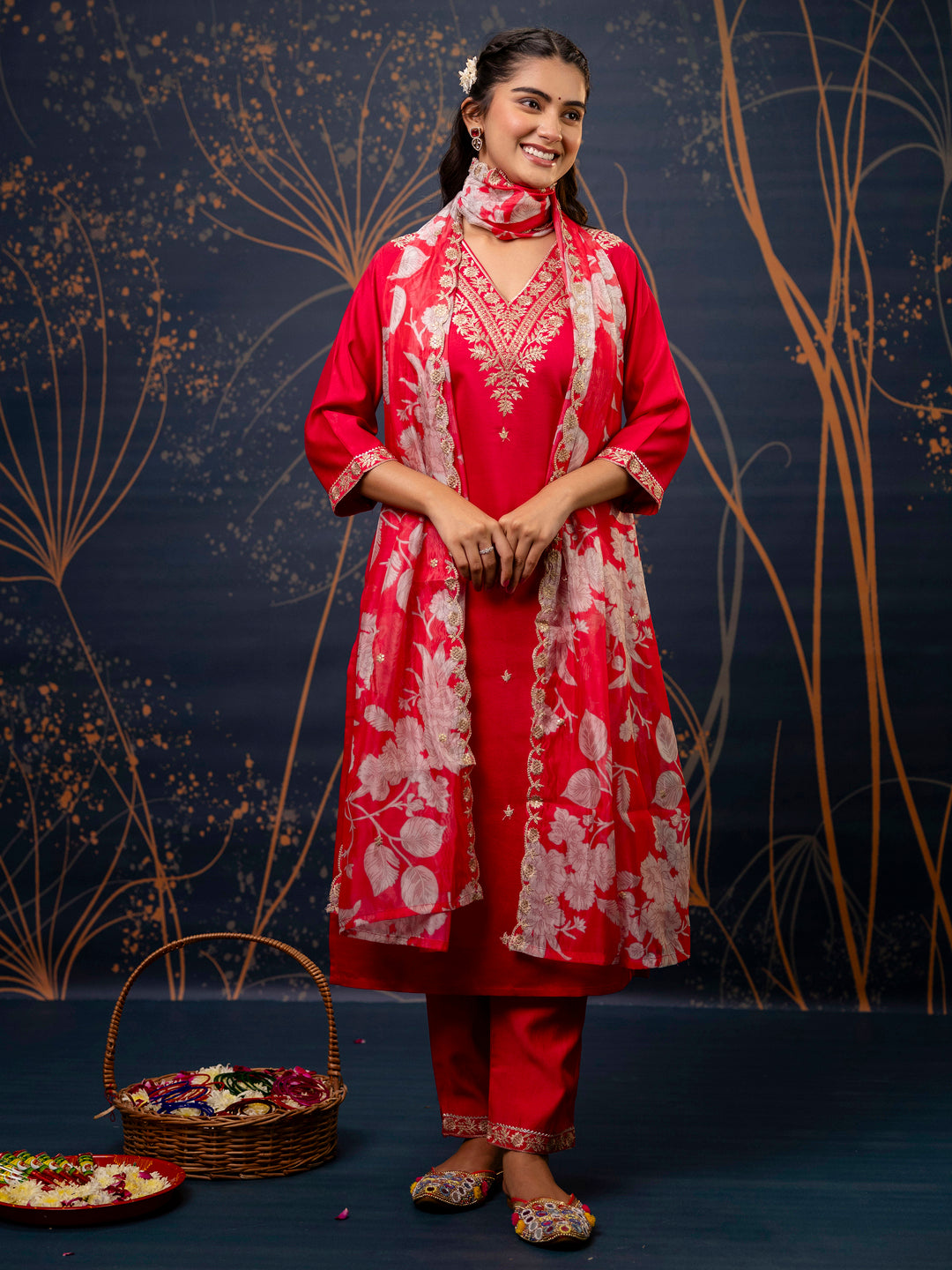 Dhiyona VV Women's Kurta and Pant Sets Viscose Rayon Fabric