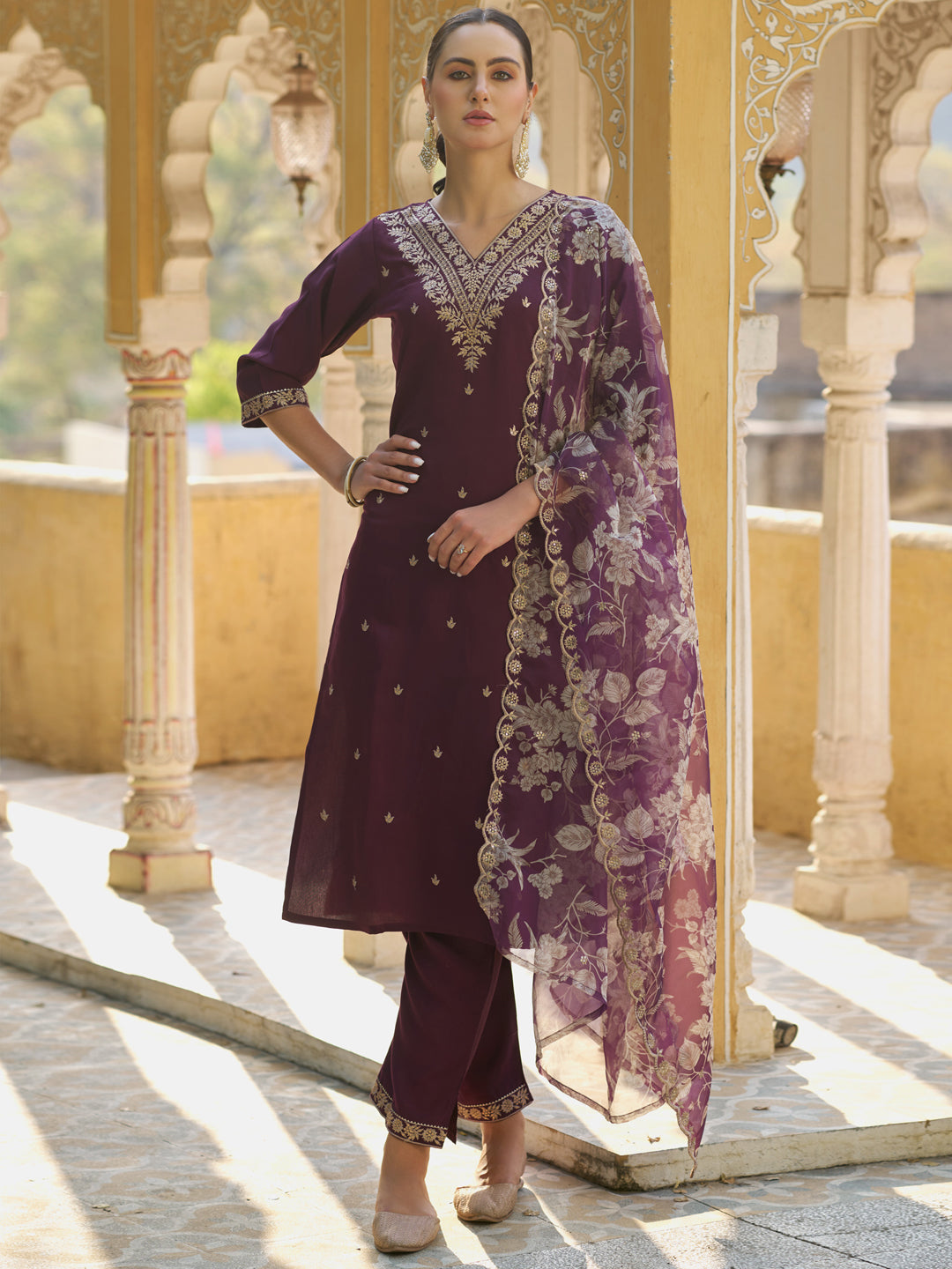 Dhiyona VV Women's Kurta and Pant Sets Viscose Rayon Fabric