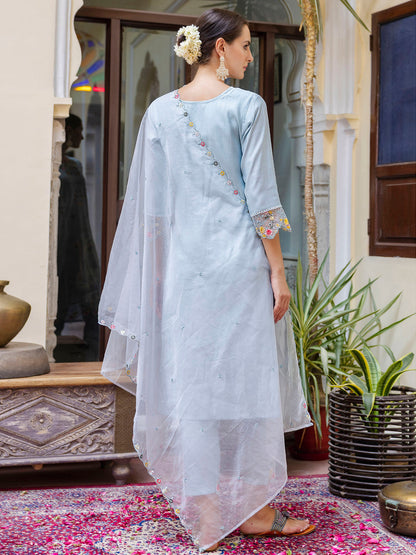Dhiyona VV Women's Kurta and Pant Sets Viscose Roman Silk Fabric