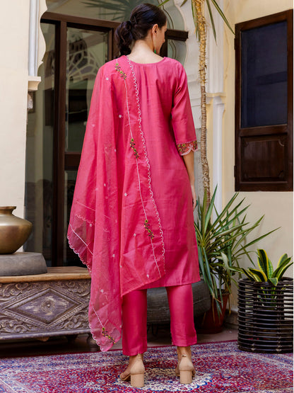 Dhiyona VV Women's Kurta and Pant Sets Viscose Roman Silk Fabric
