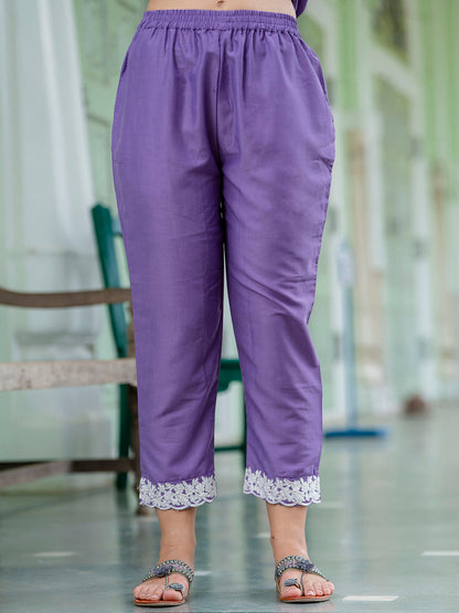 Dhiyona VV Women's Silk Blend Kurta Pant Dupatta Set