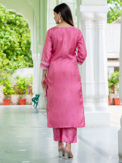 Dhiyona VV Women's Silk Blend Kurta Pant Dupatta Set