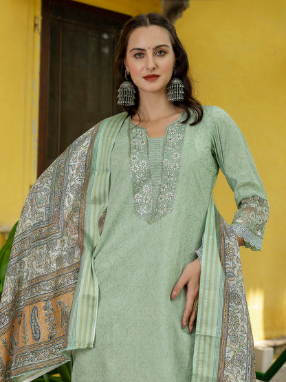 Dhiyona VV Women's Silk Blend Kurta Pant Dupatta Set
