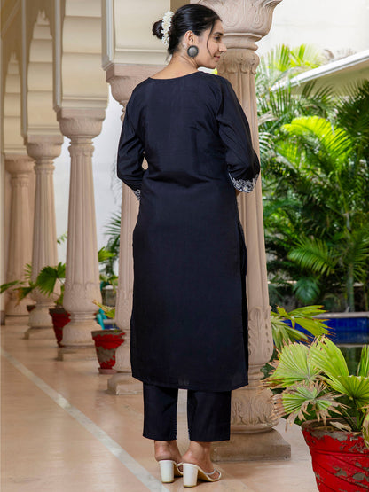 Dhiyona VV Women's Silk Blend Kurta Pant Dupatta Set