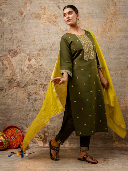 Dhiyona VV Women's Kurta and Pant Sets Silk Blend Fabric