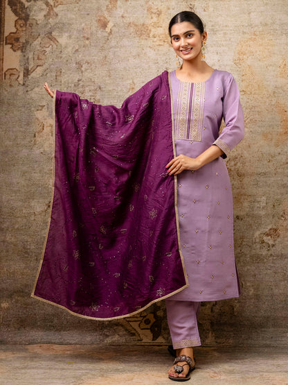 Dhiyona VV Women's Kurta and Pant Sets Silk Blend Fabric