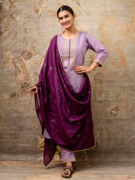 Dhiyona VV Women's Kurta and Pant Sets Silk Blend Fabric