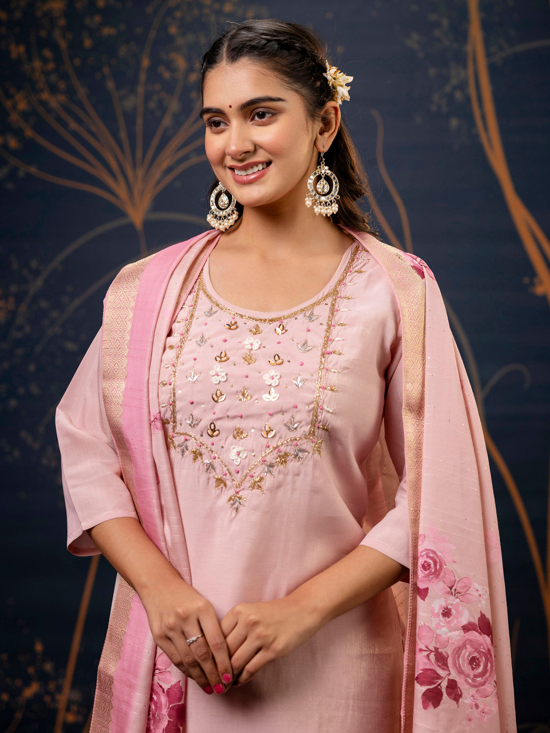 Dhiyona VV Women's Kurta and Pant Sets Simar Silk fabric