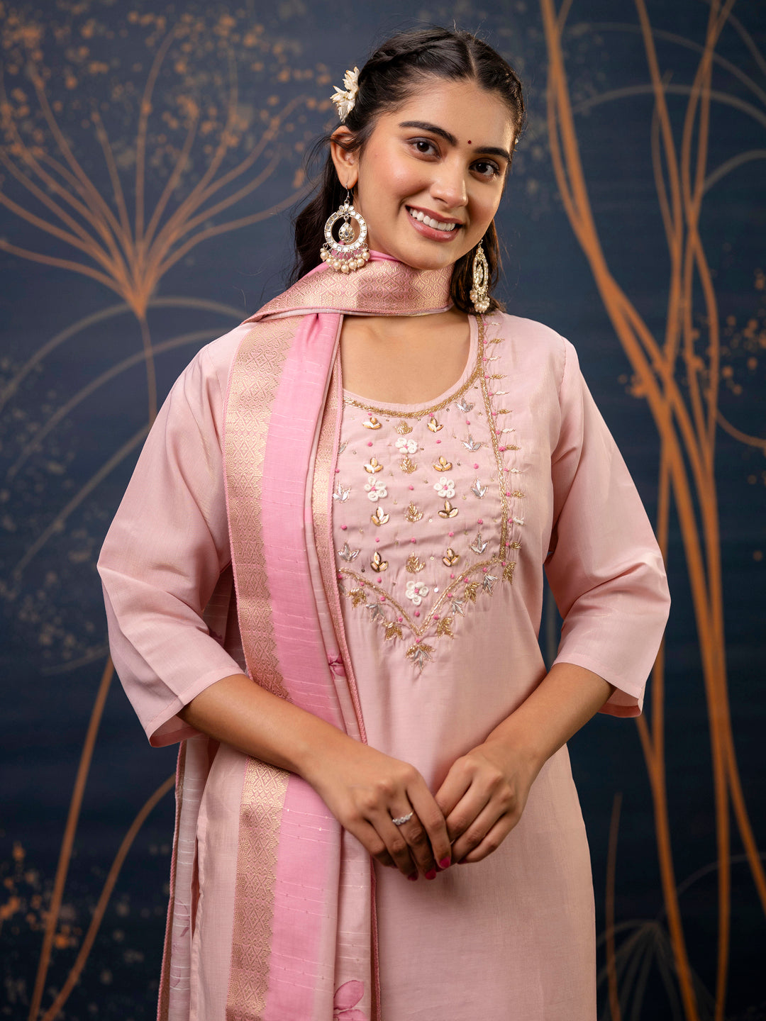 Dhiyona VV Women's Kurta and Pant Sets Simar Silk fabric