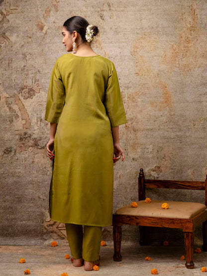 Dhiyona VV Women's Kurta and Pant Sets Simar Silk fabric