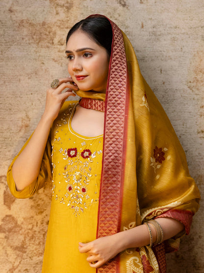 Dhiyona VV Women's Kurta and Pant Sets Simar Silk fabric