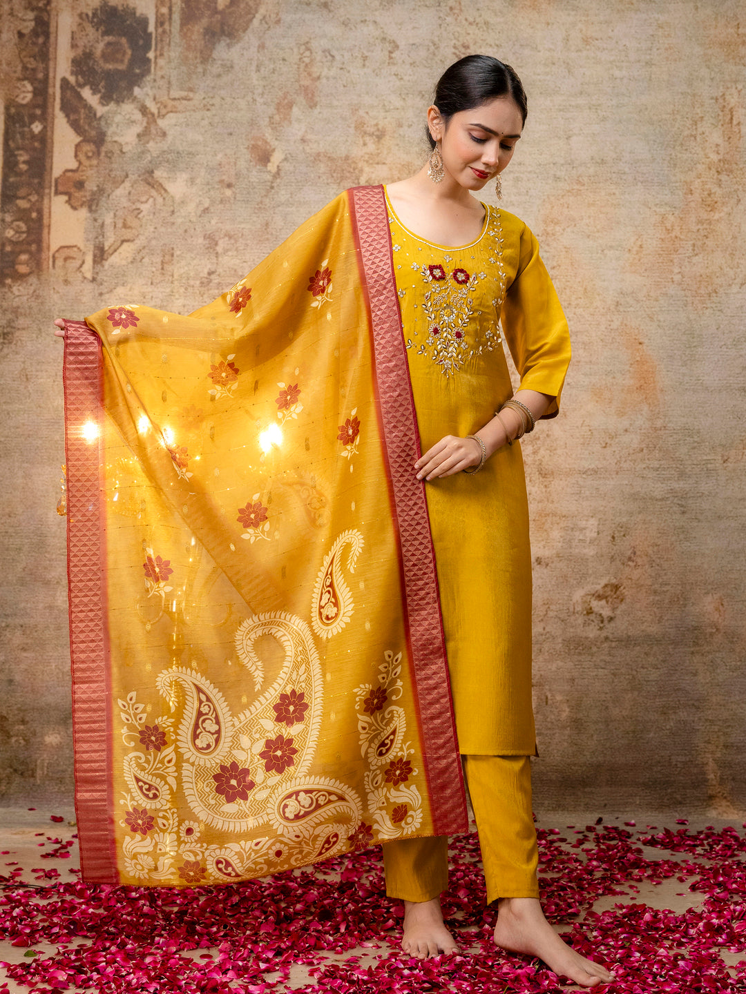 Dhiyona VV Women's Kurta and Pant Sets Simar Silk fabric