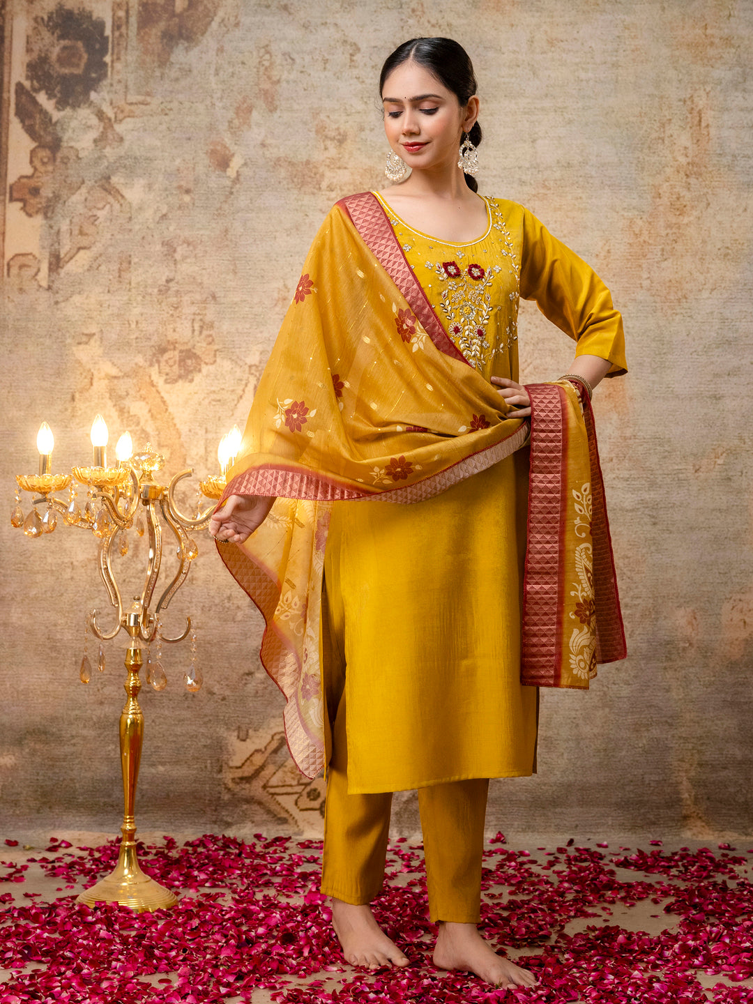 Dhiyona VV Women's Kurta and Pant Sets Simar Silk fabric