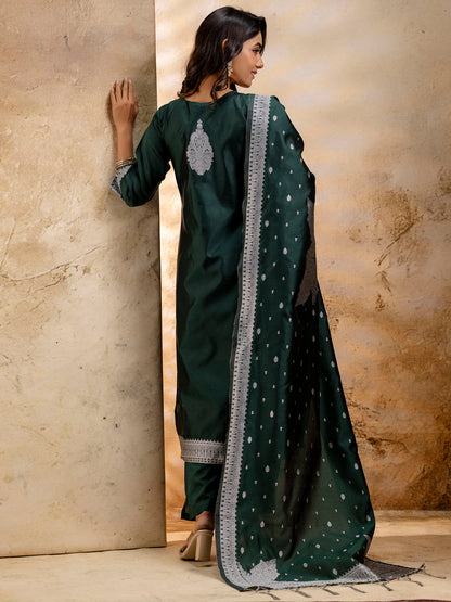 Dhiyona VV Women's Embroidered Cotton Blend Kurta Pant Sets with Dupatta