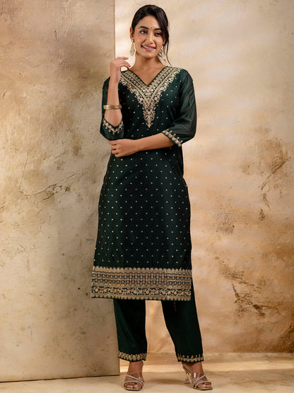 Dhiyona VV Women's Kurta and Pant Sets Chanderi Silk Blend