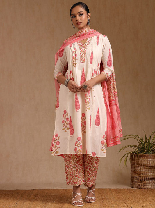 Dhiyona SO Women's Women Floral Printed Regular Sequinned Kurta with Trousers & With Dupatta