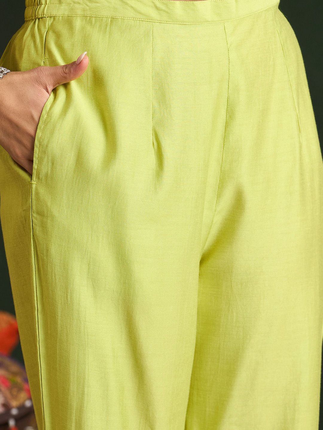 Women Embroidered Regular Liva Kurta with Trousers & With Dupatta