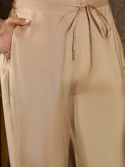 Dhiyona IE Floral Printed V Neck Kurta With Trousers & Dupatta