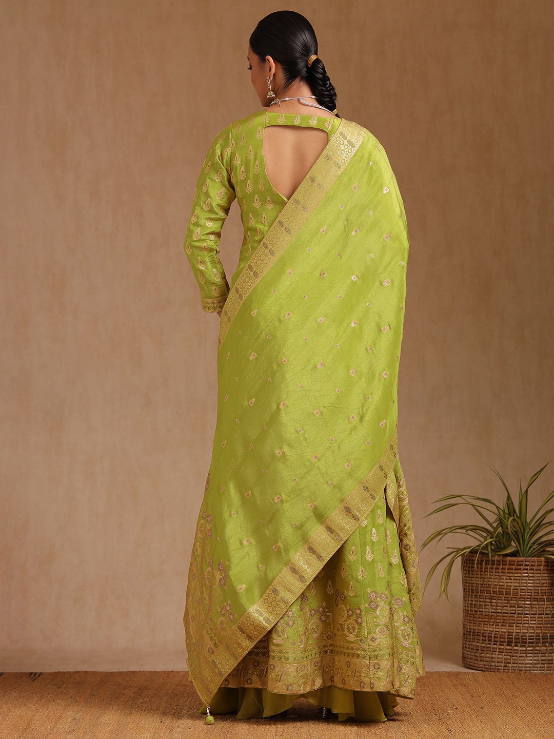 Dhiyona SO Women's Women Ethnic Motifs Regular Mirror Work Kurta with Palazzos & Dupatta