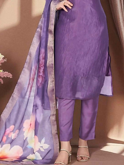 Dhiyona SN Women's Floral Solid Kurta with Churidar & Dupatta