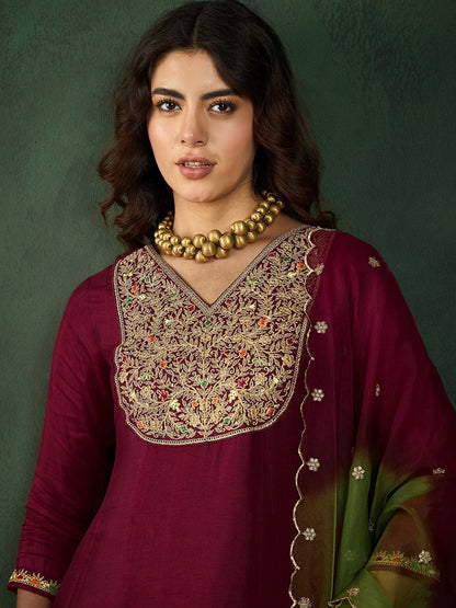 Dhiyona SN Women's Embroidered A-Line Kurta Sets