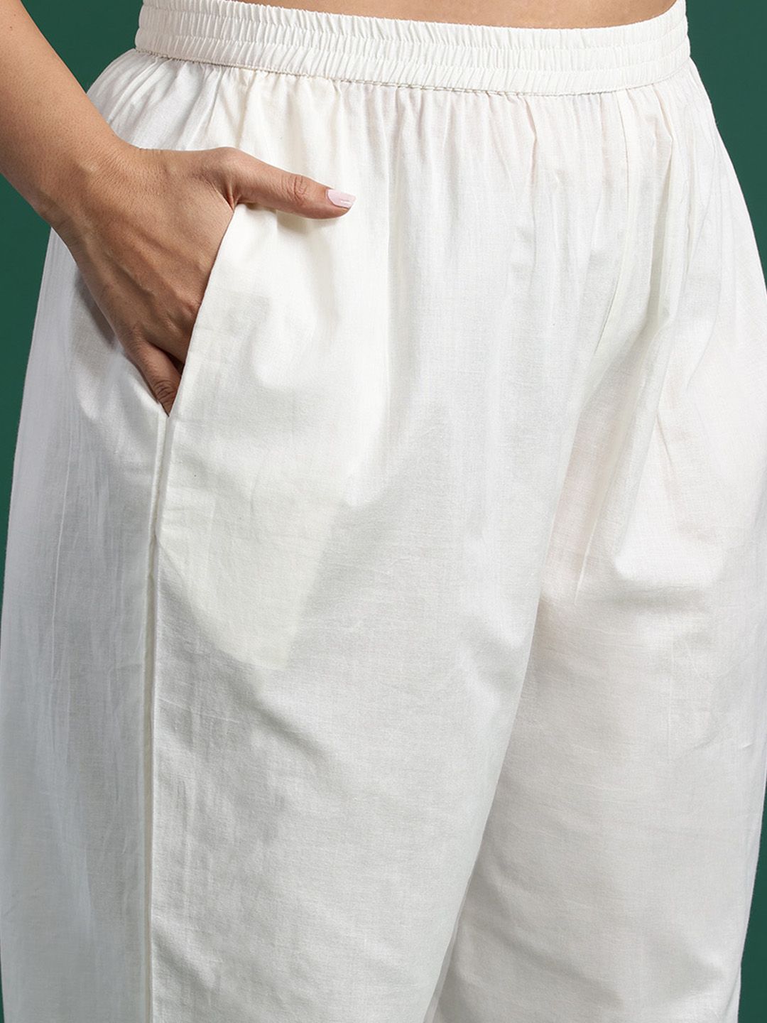 Floral Print Beads & Stones Kurta with Trousers & Dupatta