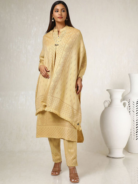 Dhiyona SO Women's Women Ethnic Motifs Regular Thread Work Kurta with Trousers & With Dupatta