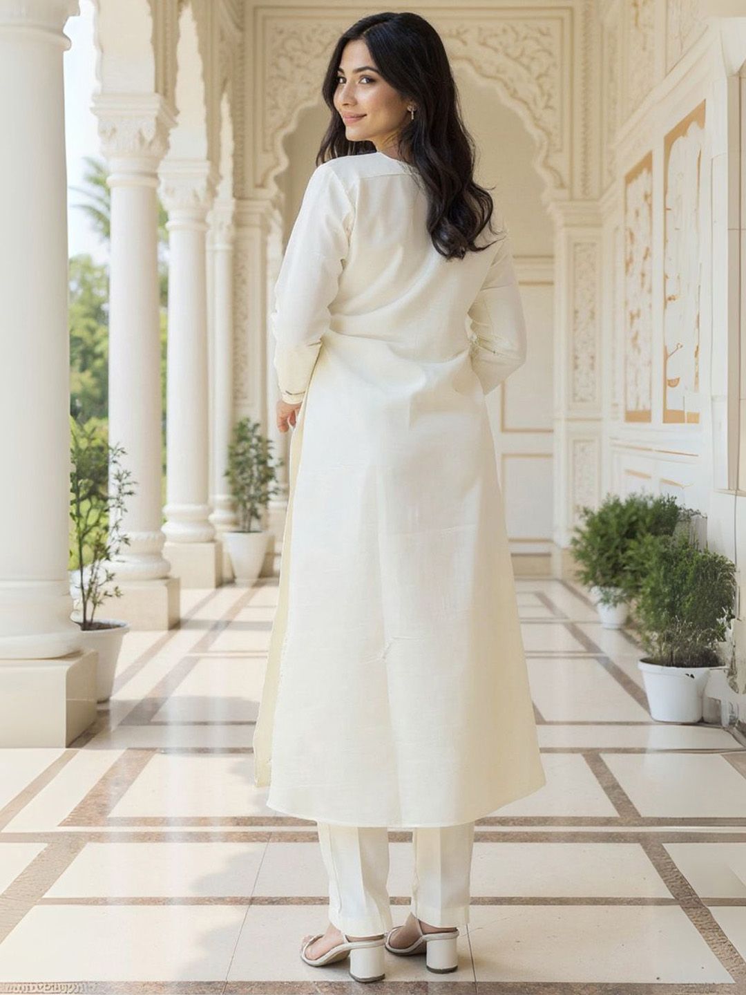 Women Floral Embroidered Kurta with Trousers