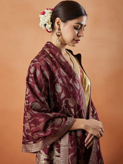 Dhiyona PA Chashm-E-Bahar Kaani Ethnic Motifs Woven Design Shawl