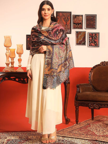 Dhiyona PA Paisley Embroidered Woolen Shawl