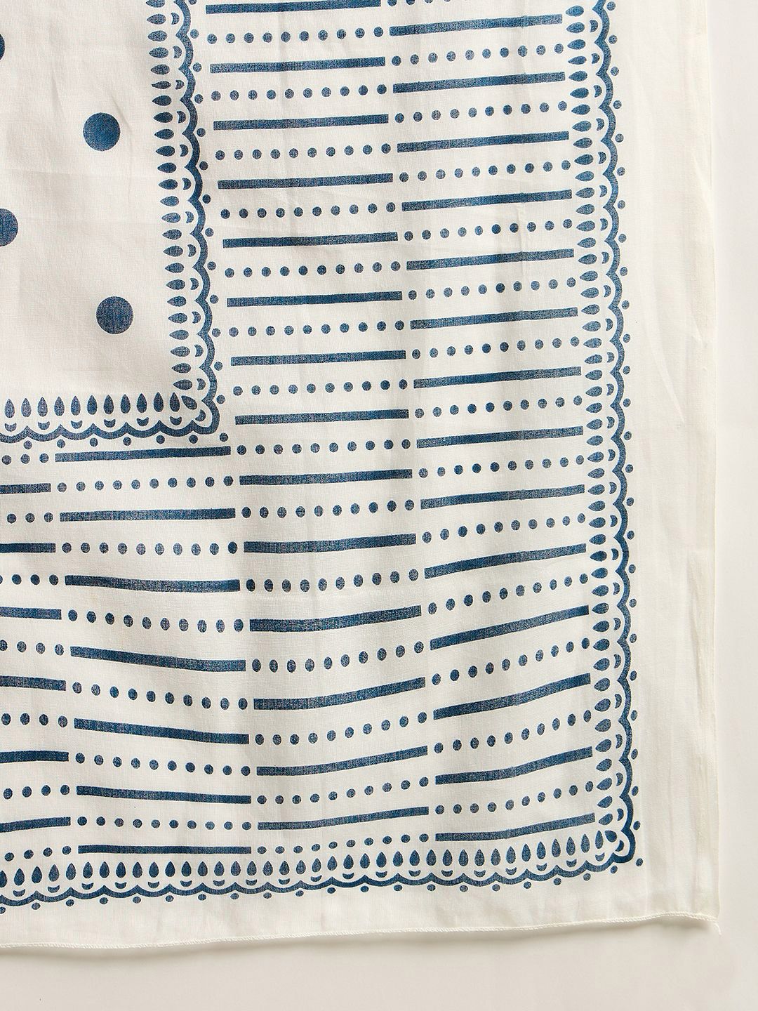 Dhiyona IE Geometric Printed Band Collar Pure Cotton A-Line Kurta with Trousers & Dupatta