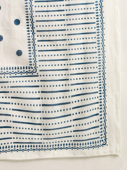 Dhiyona IE Geometric Printed Band Collar Pure Cotton A-Line Kurta with Trousers & Dupatta