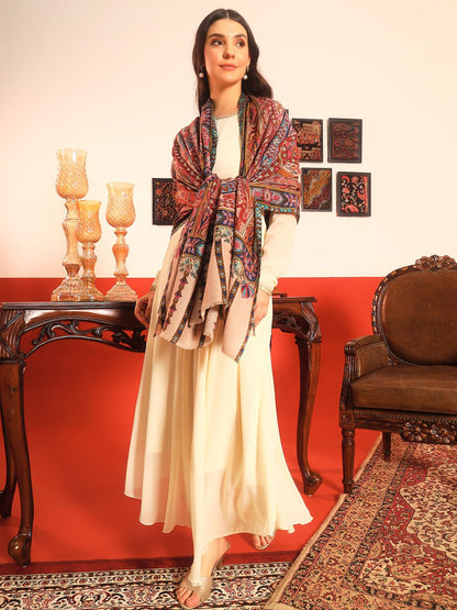 Dhiyona PA Paisley Embroidered Kalamkari Shawl