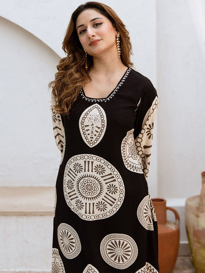 Dhiyona IS Women's Women Ethnic Motifs Printed Kurta with Trousers