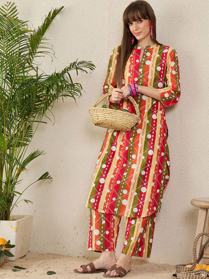 Dhiyona IE Printed Pure Cotton Tunic With Palazzo