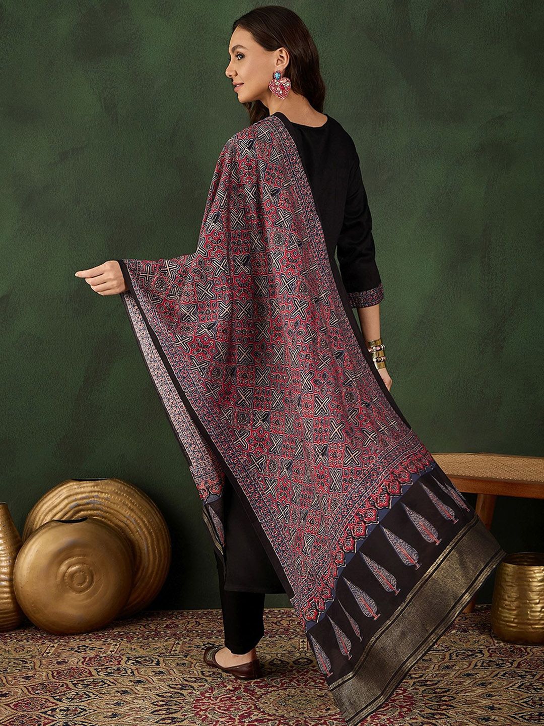 Dhiyona SN Women's Floral Printed Kurta with Trousers & Dupatta