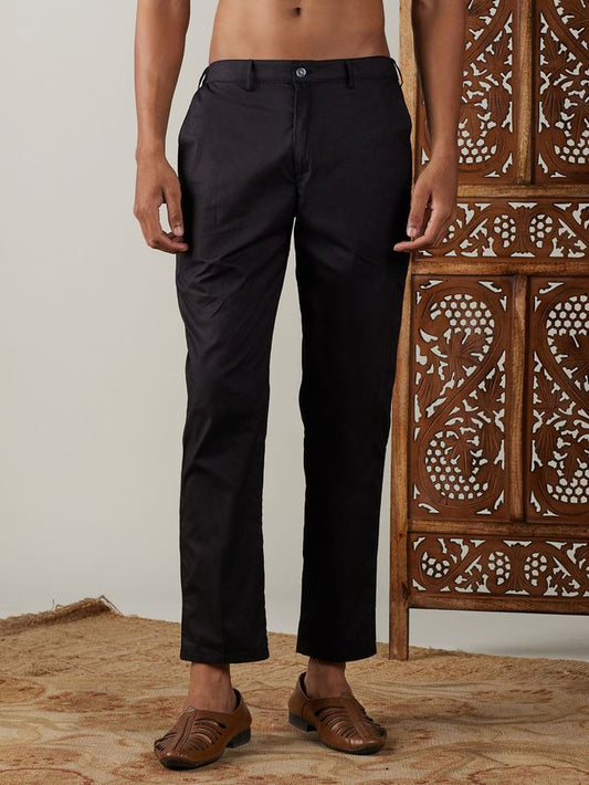 Men's Black Cotton Straight Pyjama