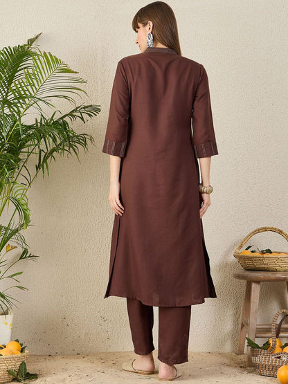 Dhiyona IE Mandarin Collar Tunic With Trouser